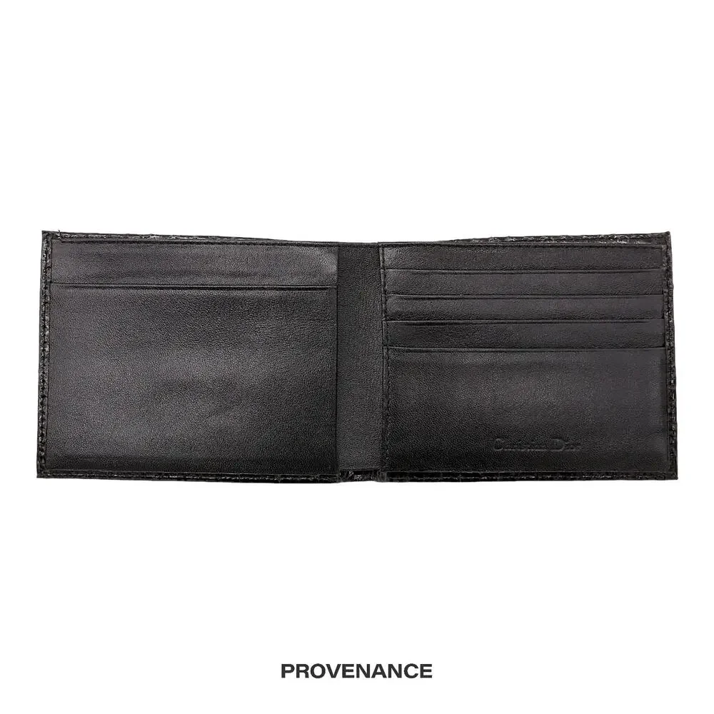 🔴 Christian Dior Bifold Wallet - Black Snakeskin